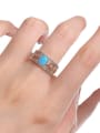 thumb 925 Sterling Silver Opal Geometric Vintage Band Ring 1