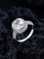 thumb 925 Sterling Silver Cubic Zirconia Square Luxury Cocktail Ring 1