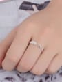 thumb 925 Sterling Silver Leaf Dainty Band Ring 1