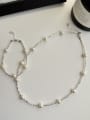 thumb 925 Sterling Silver Freshwater Pearl Dainty Beaded Necklace 3