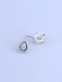thumb 925 Sterling Silver 18K White Gold Plated Water Drop Earring Setting Stone size: 6*8mm 0