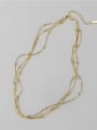 thumb 925 Sterling Silver Bead Minimalist Multi Strand Necklace 0