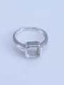 thumb 925 Sterling Silver 18K White Gold Plated Square Ring Setting Stone size: 7*7mm 0