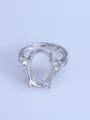 thumb 925 Sterling Silver 18K White Gold Plated Geometric Ring Setting Stone size: 11*17mm 0