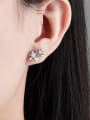 thumb 925 Sterling Silver Imitation Pearl Flower Minimalist Stud Earring 1