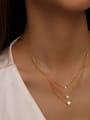 thumb 925 Sterling Silver Cubic Zirconia Geometric Dainty Multi Strand Necklace 1