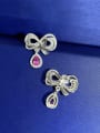 thumb 925 Sterling Silver Cubic Zirconia Bowknot Luxury Cluster Earring 2