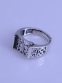thumb 925 Sterling Silver 18K White Gold Plated Geometric Ring Setting Stone size: 12*12mm 0