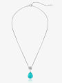 thumb 925 Sterling Silver High Carbon Diamond Blue Water Drop Luxury Necklace 1
