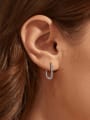 thumb 925 Sterling Silver Cubic Zirconia Geometric Minimalist Huggie Earring 2