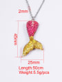 thumb Stainless steel Resin  Cute Wind Fish Tail Pendant Necklace 4