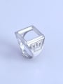 thumb 925 Sterling Silver 18K White Gold Plated Geometric Ring Setting Stone size: 9*13?11*13MM 1