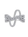 thumb 925 Sterling Silver High Carbon Diamond Irregular Luxury Band Ring 2