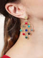thumb Alloy Bead Multi Color Geometric Ethnic Pure handmade Weave Earring 1