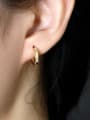 thumb 925 Sterling Silver Cubic Zirconia Geometric Minimalist Huggie Earring 1