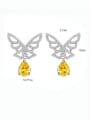 thumb 925 Sterling Silver Cubic Zirconia Butterfly Luxury Drop Earring 3