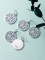 thumb 925 Sterling Silver Coin Message Flower Charm Height : 17 mm , Width: 14.5 mm 1