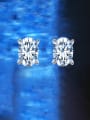 thumb 925 Sterling Silver 1.0CT Moissanite Oval Dainty Stud Earring 1