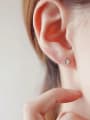 thumb 925 Sterling Silver Geometric Dainty Stud Earring 1