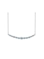thumb 925 Sterling Silver Moissanite Round Dainty Necklace 2