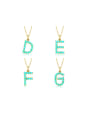 thumb 925 Sterling Silver Turquoise Letter Dainty Necklace 2