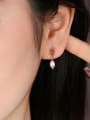 thumb 925 Sterling Silver Freshwater Pearl Irregular Minimalist Drop Earring 1