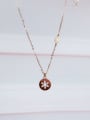 thumb 925 Sterling Silver  Minimalist  Smooth  Hollow Snowflake Pendant Necklace 0