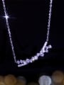 thumb 925 Sterling Silver Cubic Zirconia Irregular Dainty Necklace 0