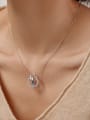thumb 925 Sterling Silver Cubic Zirconia Girl Dainty Necklace Mother's Day 2