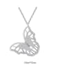 thumb 925 Sterling Silver Cubic Zirconia Butterfly Statement Necklace 2