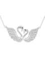 thumb 925 Sterling Silver Cubic Zirconia Cute Swan  Pendant Necklace 2