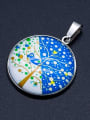 thumb Stainless steel Multicolor Millefiori Glass Tree Charm Height : 38 mm , Width: 26.5 mm 1
