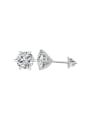 thumb 925 Sterling Silver High Carbon Diamond Geometric Dainty Stud Earring 0