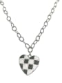 thumb 925 Sterling Silver Enamel Vintage Heart Pendant Necklace 0
