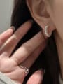 thumb 925 Sterling Silver Twist Heart Minimalist Huggie Earring 1