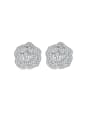 thumb 925 Sterling Silver Cubic Zirconia Flower Luxury Cluster Earring 0