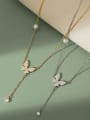 thumb 925 Sterling Silver Cubic Zirconia Butterfly Minimalist Lariat Necklace 1