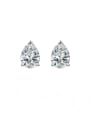 thumb 925 Sterling Silver High Carbon Diamond Water Drop Luxury Stud Earring 1