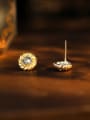 thumb 925 Sterling Silver Cubic Zirconia Round Dainty Stud Earring 3