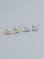 thumb 925 Sterling Silver Cubic Zirconia Irregular Minimalist Stud Earring 0