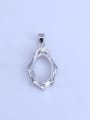 thumb 925 Sterling Silver Rhodium Plated Oval Pendant Setting Stone size: 11*18mm 0