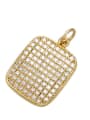 thumb Brass Cubic Zirconia Gold Plated Square Pendant 2