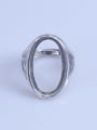 thumb 925 Sterling Silver 18K White Gold Plated Geometric Ring Setting Stone size: 14*24mm 0