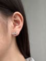 thumb 925 Sterling Silver Cubic Zirconia Bowknot Dainty Stud Earring 1