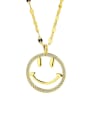 thumb 925 Sterling Silver Cubic Zirconia Smiley Minimalist Necklace 0