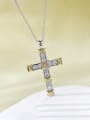 thumb 925 Sterling Silver Cubic Zirconia Cross Vintage Regligious Necklace 1