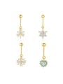 thumb 925 Sterling Silver Cubic Zirconia Flower Minimalist Single Earring 0
