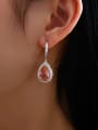 thumb 925 Sterling Silver High Carbon Diamond Water Drop Luxury Cluster Earring 1