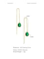 thumb 925 Sterling Silver Cubic Zirconia Green Water Drop Dainty Threader Earring 2