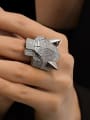 thumb 925 Sterling Silver High Carbon Diamond Lion Luxury Band Ring 1